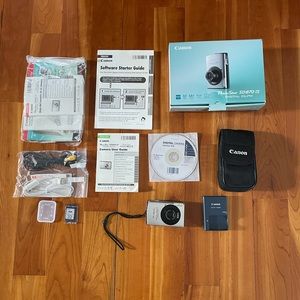 Canon PowerShot SD870 IS 8MP Digital Elph Camera w/3.8x Zoom Silver Box Manual